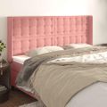 vidaXL Čelo postele so záhybmi ružový 183x16x118/128 cm zamat