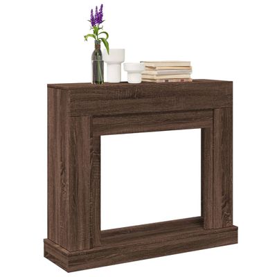 vidaXL Obloženie krbu hnedý dub 100x30x87,5 cm kompozitné drevo