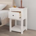 vidaXL Nočný stolík biely 40x35x61,5 cm masívne borovicové drevo