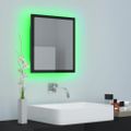 vidaXL Kúpeľňové zrkadlo s LED, lesklé čierne 40x8,5x37cm, akryl