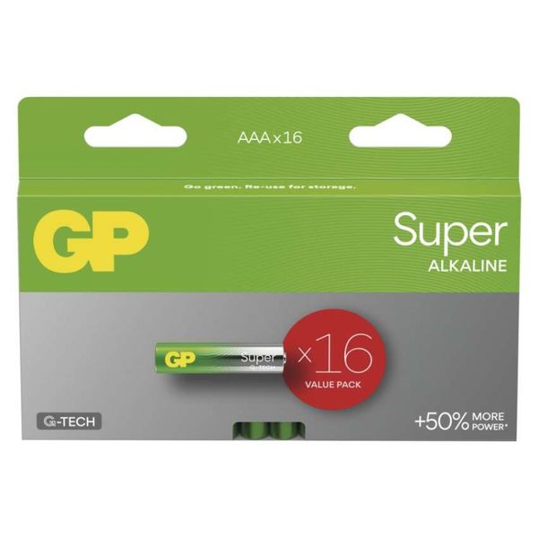 Alkalická batéria GP Super LR03 (AAA), 16 ks