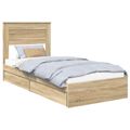 vidaXL Úložná posteľ Sonoma dub 90 x 190 cm Kompozitné drevo