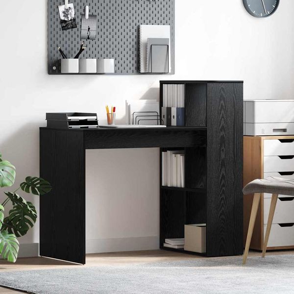 vidaXL Stôl s poličkou Čierny dub 108 x 55 x 103.5 cm Kompozitné drevo