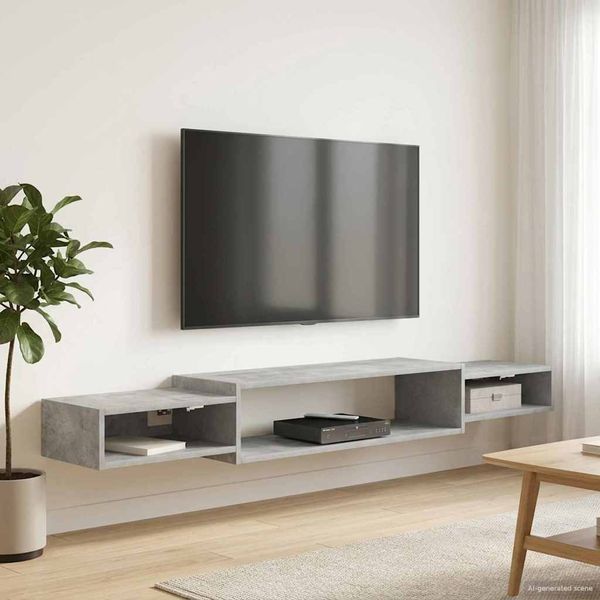 vidaXL Nástenný TV kabinet Nástenná montáž Betónovo sivá