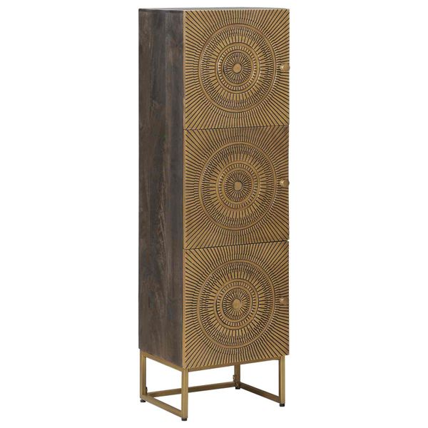 vidaXL Highboard Mosadzná 35 x 30 x 120 cm