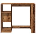 vidaXL Barový stôl s policami staré drevo 124x46x103,5cm kompoz. drevo