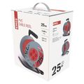 Prodlužovací kabel EMOS P19425 na bubnu 25 m / 4 zásuvky / červený / PVC / 230 V / 1,5 mm2