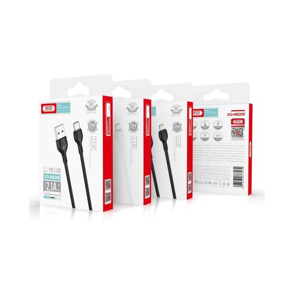 kábel XO NB200 USB - Lightning 1,0m 2.1A biely