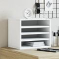 vidaXL Organizér na stôl biely 36x26x29,5 cm kompozitné drevo