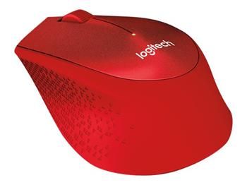 Logitech myš Wireless M330 Silent Plus, optická, bezdrôtová, 3 tlačidlá, červená, 1000dpi