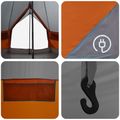vidaXL Tipi stan 4-miestny Šedá a oranžová Polyester a oceľ