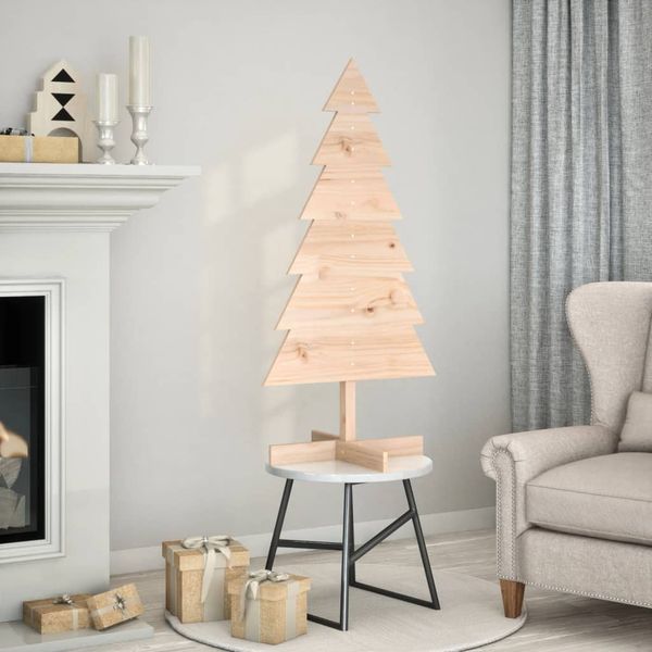 vidaXL Drevený vianočný stromček na dekoráciu 120 cm masívna borovica