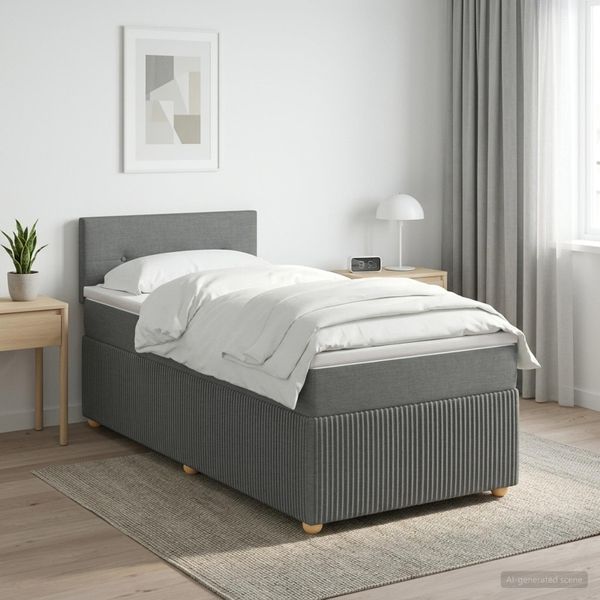 vidaXL Posteľ boxspring s matracom Tmavosivá 80 x 200 cm Látka