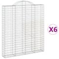vidaXL Oblúkový gabionový kôš 6 ks 200x30x220/240cm pozinkované železo