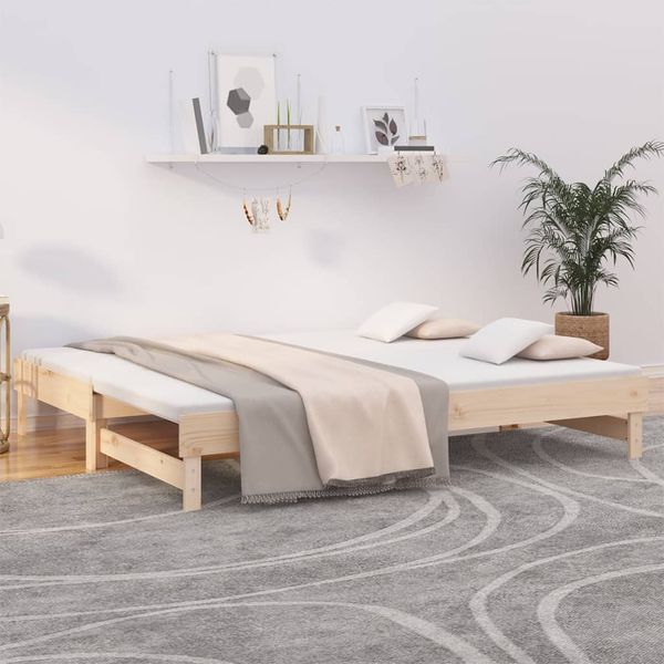 vidaXL Rozkladacia denná posteľ 2x(90x200) cm borovicový masív