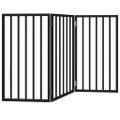 vidaXL Brána pre psa skladacia 3 panely čierna 150 cm topoľové drevo