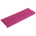 vidaXL Schodové rohože 15 ks 65x21x4 cm ružové s obdĺžnikovým okrajom