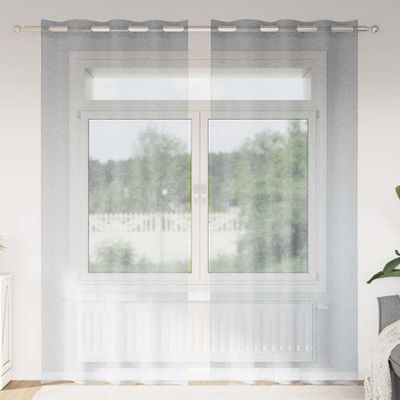 vidaXL Voile záclona 2 pcs Tmavo šedá 225 x 140 cm Polyester