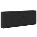 vidaXL Servírovacia skriňa 3 ks Čierny dub 180 x 30 x 70 cm