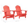 vidaXL Záhradné stoličky Adirondack+stolík, jedľový masív, červené