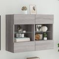 vidaXL TV nástenná skrinka s LED svetlami sivá sonoma 78,5x30x60,5 cm