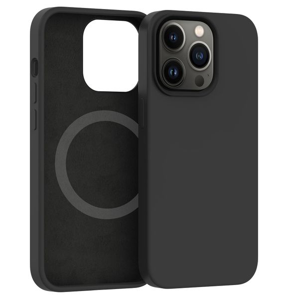 ER POWER Silikónový kryt CARNEVAL SNAP pre iphone 14 Pro Max s MagSafe - Čierna