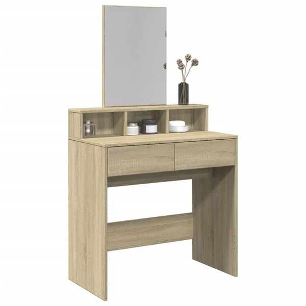 vidaXL Toaletný stolík so zrkadlom dub sonoma 80x41x144,5 cm