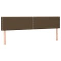 vidaXL Čelo postele s LED tmavohendé 160x5x78/88 cm látka