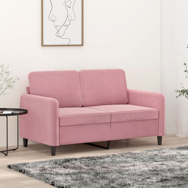 vidaXL 2-miestna pohovka ružová 120 cm zamat