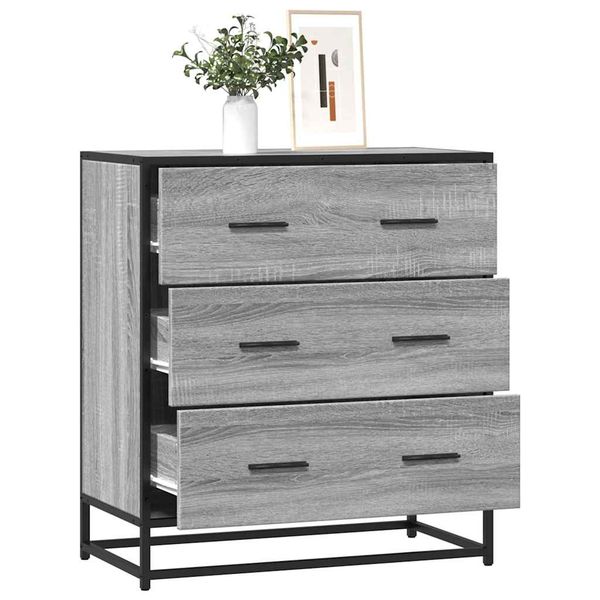 vidaXL Komoda sivá sonoma 68x35x76 cm kompozitné drevo a kov