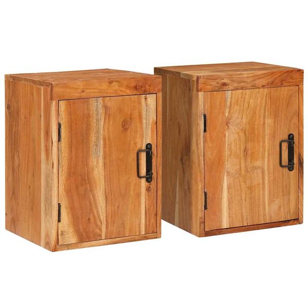 vidaXL Nočný stolík 2 pcs Hnedá 35 x 33 x 48 cm Masívne drevo akácia