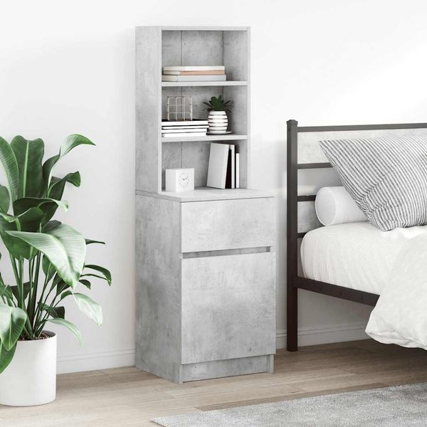 vidaXL Nočný stolík betónovo sivý 39x35x125 cm spracované drevo