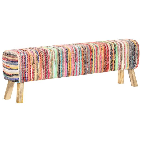 vidaXL Lavička 160 cm viacfarebná chindi látková