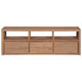 vidaXL TV stolík z teakového dreva s prírodným zakončením 120x30x40 cm