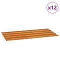 vidaXL Strešné panely 12 ks, hrdzavé 80x44 cm, cortenová oceľ