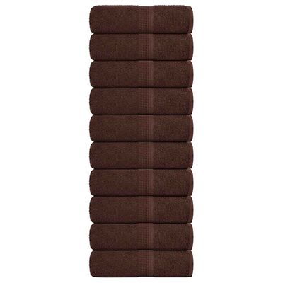 vidaXL Uteráky pre hostí FROGN 10 ks hnedé 30x50 cm 360 g/m²
