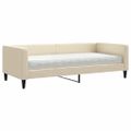 vidaXL Denná posteľ s matracom krémová 90x200 cm látka