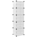 vidaXL Stojan na topánky priehľadný 44x31,5x153,5 cm PP