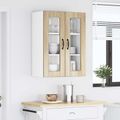 vidaXL Nástenný sklenený kabinet PORTO Sonoma dub 60 x 31 x 80 cm