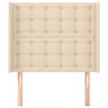 vidaXL Čelo postele so záhybmi krémové 93x16x118/128 cm látka