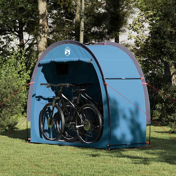 vidaXL Stan na uskladnenie bicyklov Modrá 210 x 90 x 174 cm