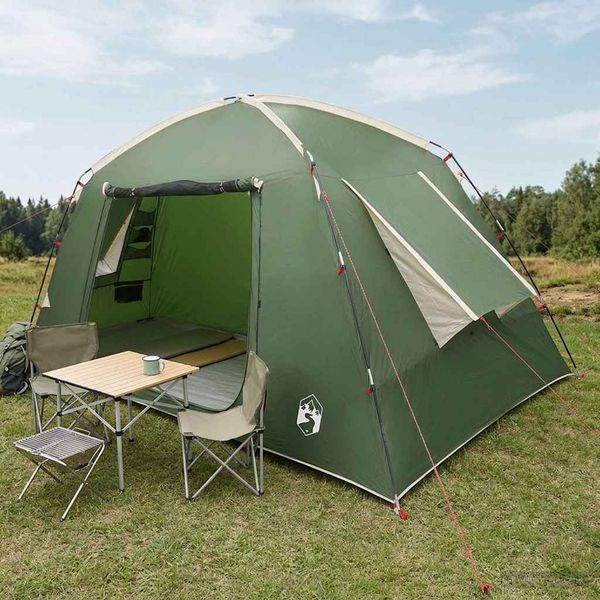 vidaXL Stan chata so strechou Zelená 300 x 210 x 156 cm Polyester