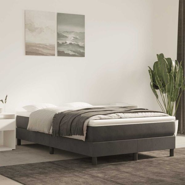 vidaXL Matrac s taštičkovými pružinami stredná tvrdosť tmavosivý 120x220x20 cm zamat