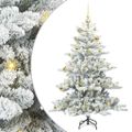 vidaXL Umelý Sklápací Vianočný Stromček Biela 150 cm PVC a oceľ