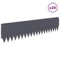 vidaXL Obrubník trávnika 20 ks 103 x 25 cm Oceľ Antracitová