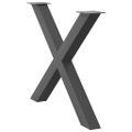 vidaXL Nohy k jedálenskému stolu v tvare X, 2 ks, antracitové, 90 x (72-73) cm, oceľ