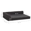vidaXL Ergonomický matrac pre psa 90x64 cm ľanový vzhľad flís čierny