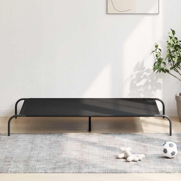 vidaXL Vyvýšená posteľ pre psa čierna 150x90x20 cm Oxford Fabric Steel