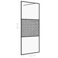 vidaXL Sprchová zástena s priehľadným ESG sklom 115x195 cm čierna