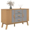 vidaXL Komoda OLDEN, sivo hnedá 114x43x73,5 cm, borovicový masív